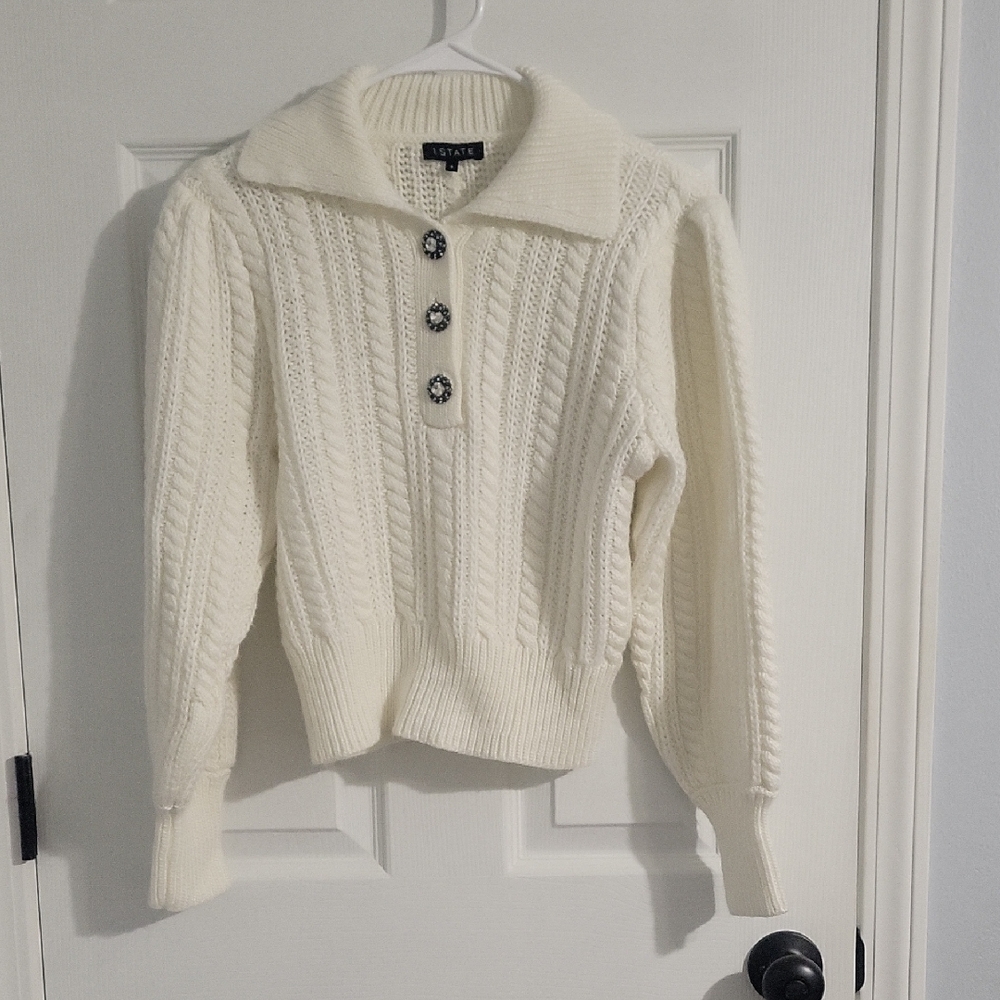 1. State Cream Cable Knit Sweater
